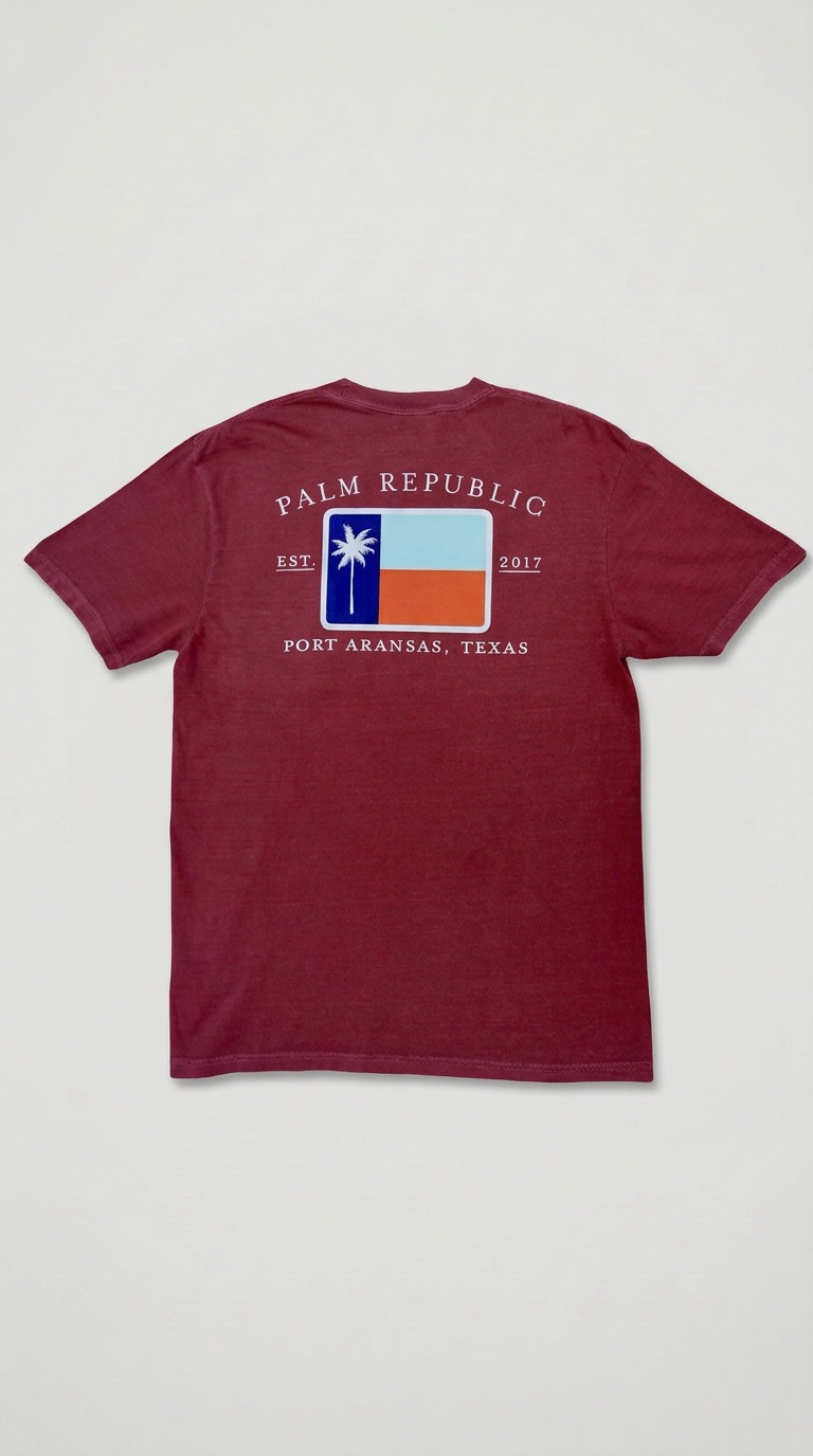 The Palm Republic Classic Flag Pocket Tee - Brick